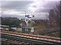 Sculpture (?) on Trinity Road, Wandsworth, viewed from SW Trains railway