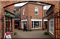 Daventry: archway into little shops in Bishop