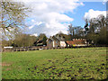 View across paddock to Rushford Hall and Cottages