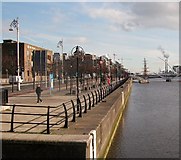 O1634 : View east along Custom House Quay from the Talbot Memorial Bridge by Eric Jones