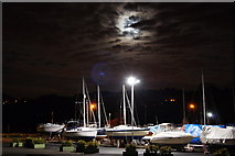NS2072 : Moonlit boatyard at Kip Marina by Thomas Nugent