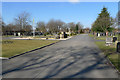 Main driveway in Gorton Cemetery