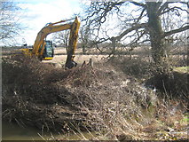 TQ5337 : Digger beside the River Grom by David Anstiss