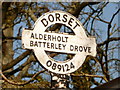 SU0812 : Cripplestyle: detail of Batterley Drove signpost by Chris Downer