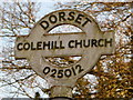 SU0201 : Colehill: detail of Colehill Church finger-post by Chris Downer