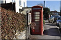 Telephone kiosk in Aust village