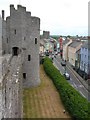 Pembroke Castle looking towards the town