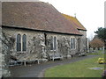 Seats in the churchyard at St Peter