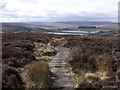 SD9734 : The Pennine Way looking towards Walshaw Dean Reservoirs by Nigel Homer