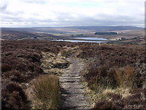 SD9734 : The Pennine Way looking towards Walshaw Dean Reservoirs by Nigel Homer
