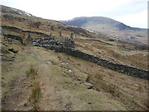 SH6426 : Ruined buildings in upper Cwm Nantcol by Jeremy Bolwell