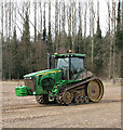 A John Deere track tractor