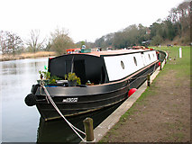 TG2906 : Houseboat moored on the River Yare by Bramerton Common by Evelyn Simak