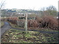 Signpost on the "Round Dingwall Walk" near Dingwall Junction