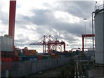 O1934 : Container Terminal extending south from Tolka Quay Road by Eric Jones