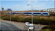 J3574 : Train near Bridge End, Belfast (2) by Albert Bridge