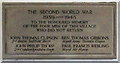 Second World War Memorial Tablet, Risby Church