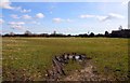 Looking over a field towards Monks Farm