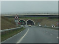 A505 approaching the Weston Hills Tunnel