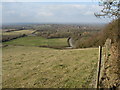 Looking north from footpath below Ditchling Beacon