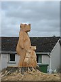 Three carved wooden bears at Lazonby