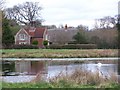 Pond with houses, Breamore