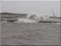 NT3975 : Tidal surge, Cockenzie by Richard Webb