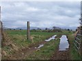 View south-eastwards from a field gateway on the Ynys Creua road