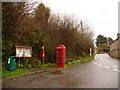 South Perrott: postbox № DT8 100 and phone