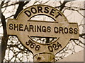 ST3602 : Thorncombe: detail of Shearing’s Cross finger-post by Chris Downer