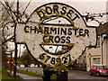 Charminster: detail of finger-post finial