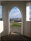 SW8062 : The Headland Hotel seen from within the shelter on Towan Head by Rod Allday