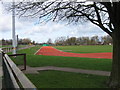 NZ3472 : Running track, Churchill Playing Field by Alex McGregor