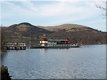 NY4419 : Ullswater steamer approaching Howtown by Andrew Abbott