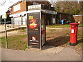 SZ0494 : Alderney: postbox № BH12 239 and phone, Ringwood Road by Chris Downer