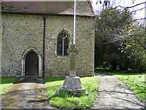 TL6212 : War Memorial near gateway at St Andrew's Church, Good Easter by PAUL FARMER
