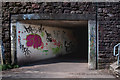 Graffiti and pedestrian tunnel beside the River Taff - Llandaff North