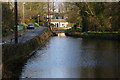 Embsay beck under close control in the village