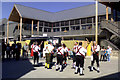 Morris dancers in front of the Apex