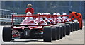 SJ5964 : Single seaters waiting to leave the pit lane by John Carver
