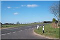 The A487 at the eastern turnoff for Garndolbenmaen