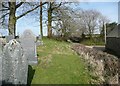SS3914 : Churchyard and lane, Bulkworthy by Humphrey Bolton