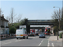 TQ4078 : Railway bridge over Woolwich Road by Stephen Craven