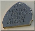 Datestone on the Baptist Chapel, Newton St Petrock