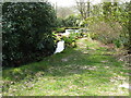 Ornamental pond beside footpath to Burnt Oak Road