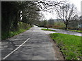 Burnt Oak Road junction with Chillies Lane