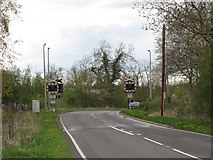 SP3649 : Level crossing at a bend by Robin Stott