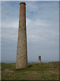 SW3634 : Chimneys at the Levant Mine by Philip Halling