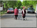 Spring walk with mobility aids