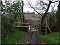 Footbridge on walking path